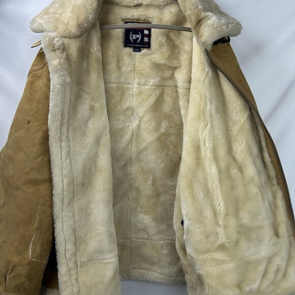VTG Phat Farm Coat Men 5XL Brown Suede Gen.Leather Faux Fur Sherpa Heavy Hip Hop - Picture 13 of 16